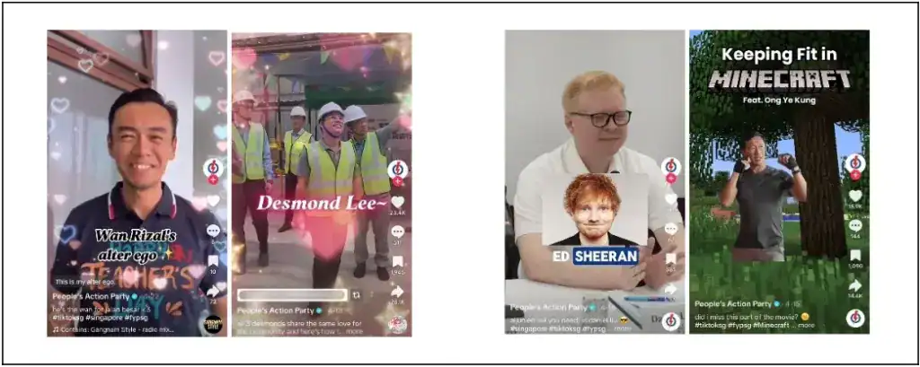 Smiling man at party with animated hearts, joyful atmosphere, social media content.